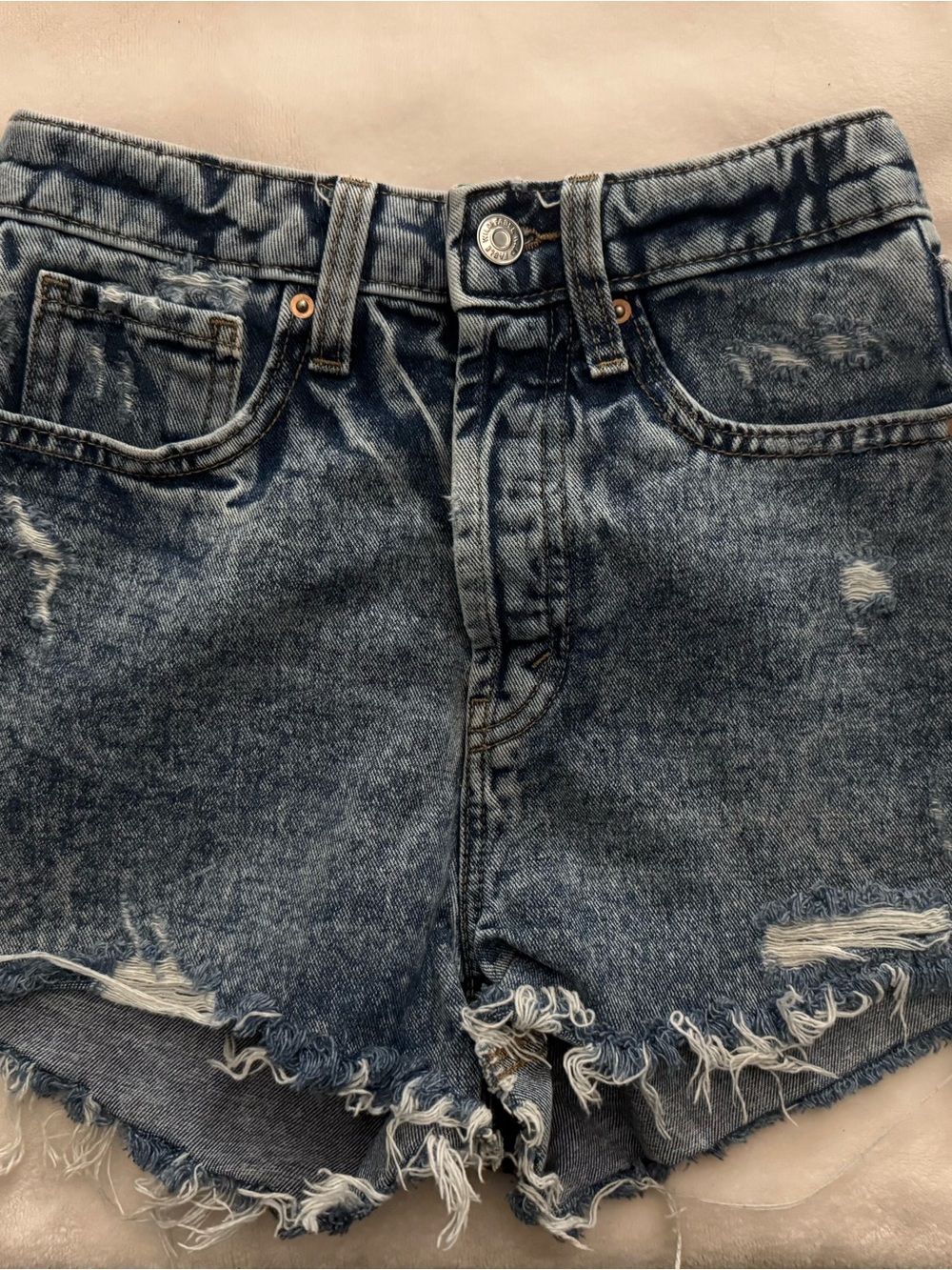 wild fable Distressed Washed Blue Denim Shorts